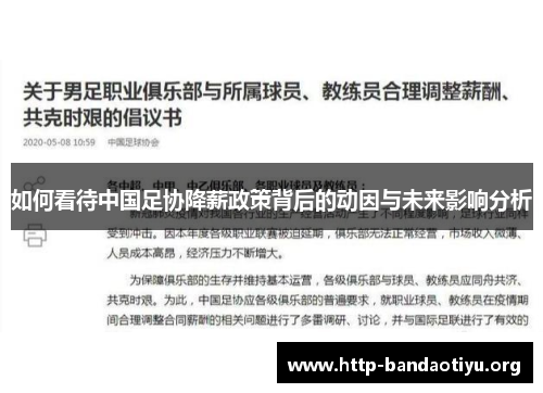 如何看待中国足协降薪政策背后的动因与未来影响分析 如何看待中国足协降薪政策背后的动因与未来影响分析